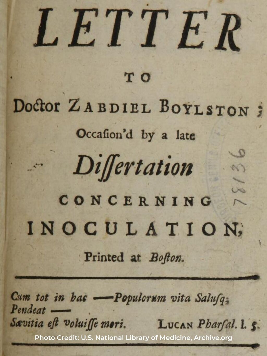 Click to learn about Smallpox, Inoculation, and the Revolutionary War.