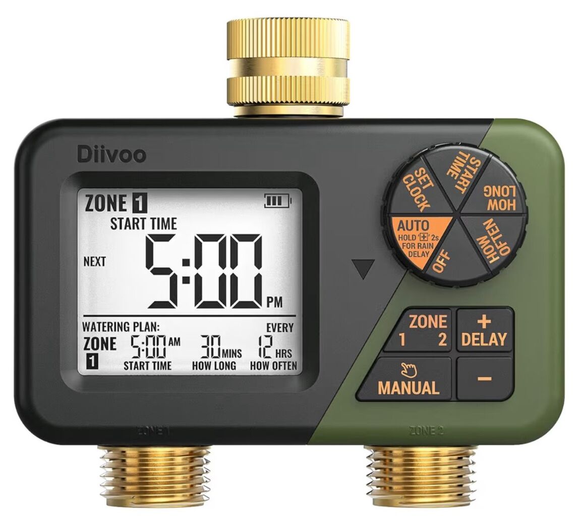 Diivoo 2 Zone Water Timer for Garden Hose