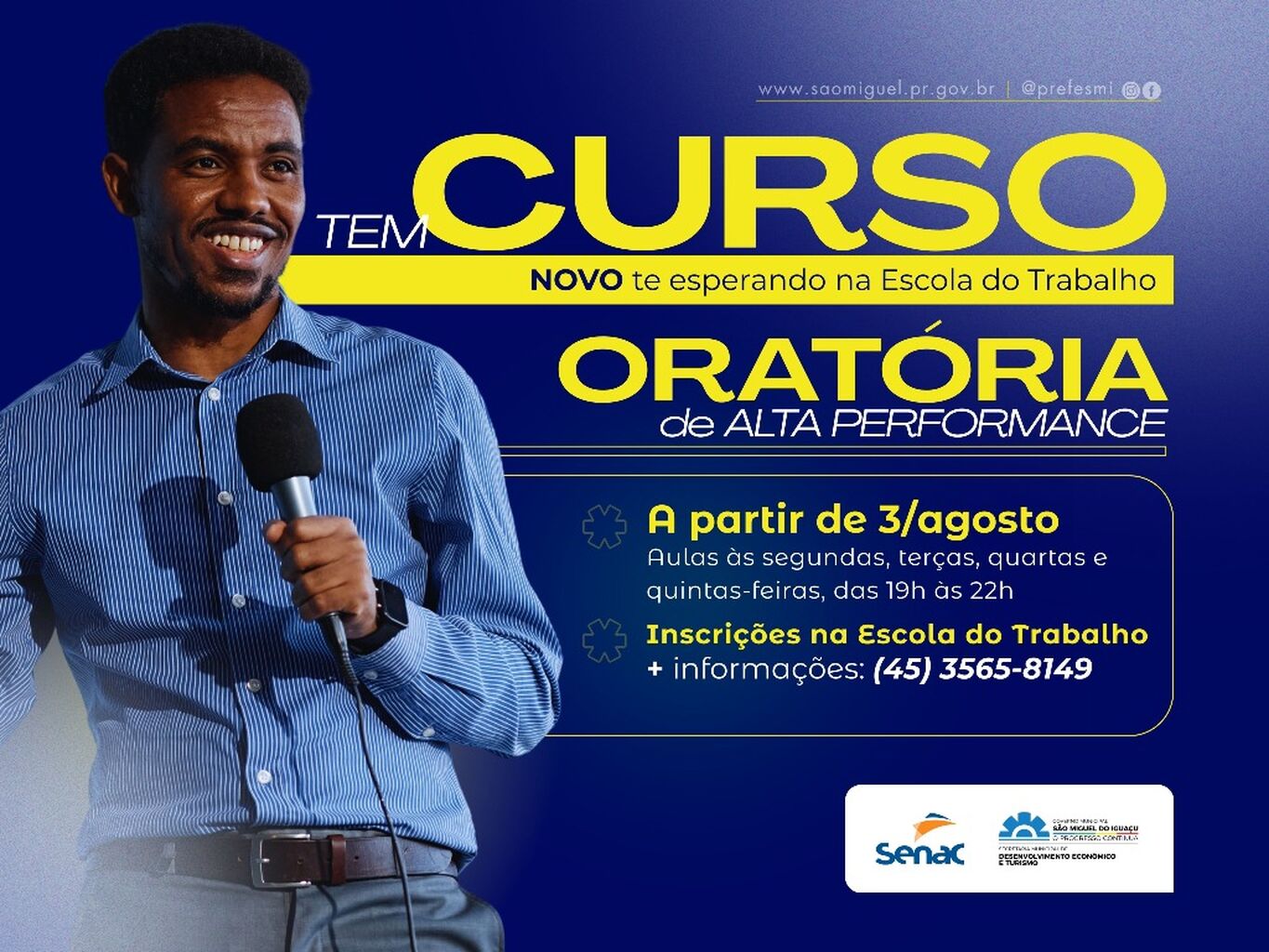 Inscri&ccedil;&otilde;es abertas para o curso de Orat&oacute;ria de Alta Performance na Escola do Trabalho