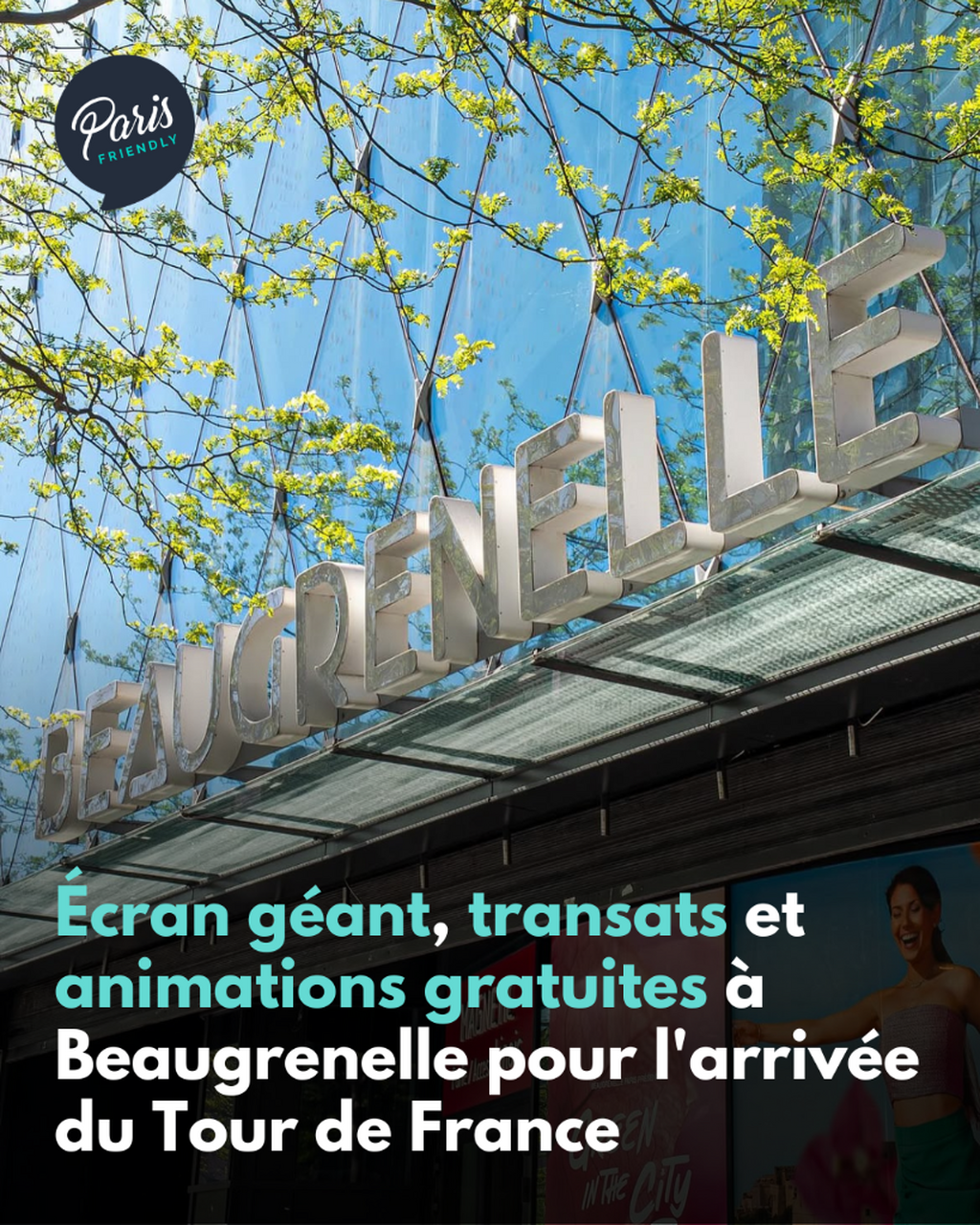 &Eacute;cran g&eacute;ant, transats et animations gratuites &agrave; Beaugrenelle pour l'arriv&eacute;e du Tour de France