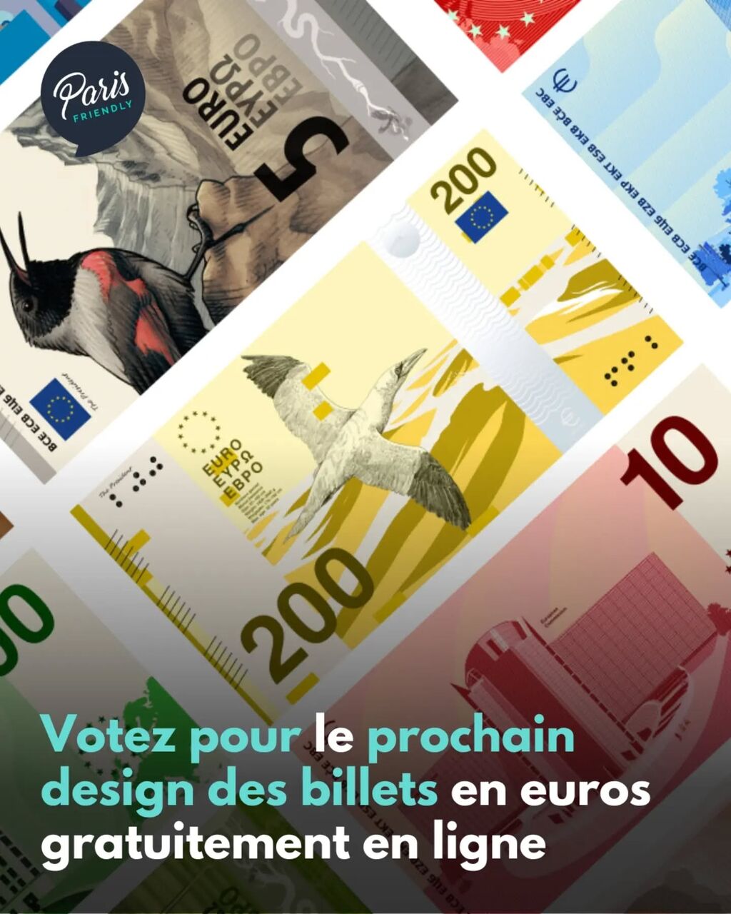 Un vote gratuit est ouvert pour choisir le futur design des billets en euros.