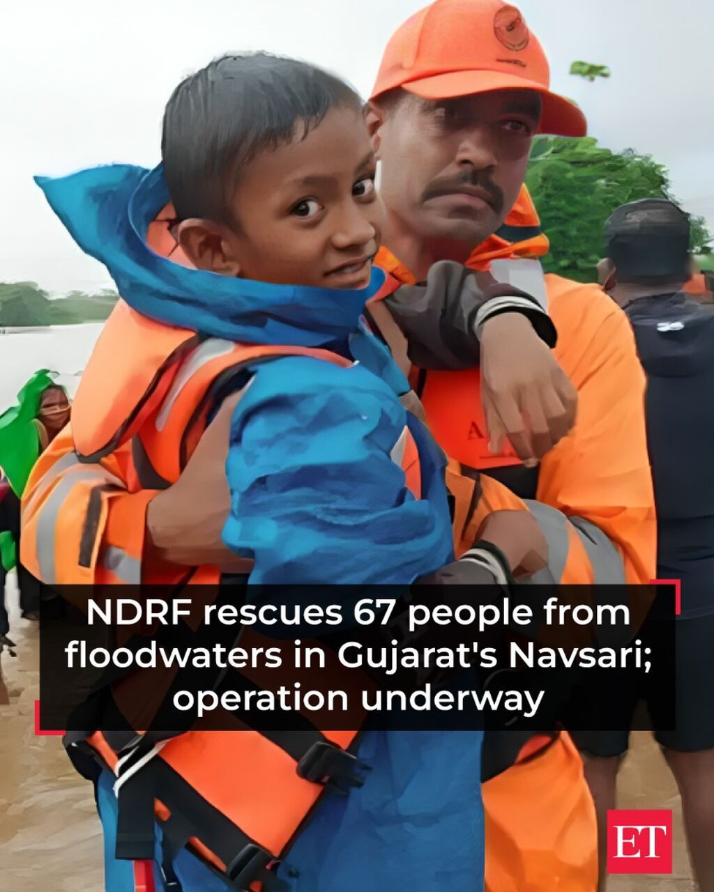 NDRF rescues 67 people from floodwaters in Gujarat's Navsari; operation underway - The Economic Times