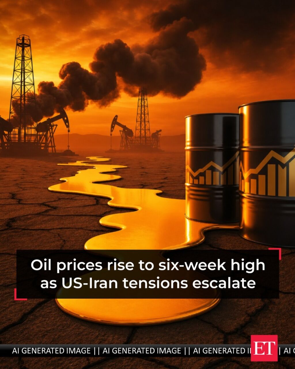 Oil prices rise to six-week high as US-Iran tensions escalate