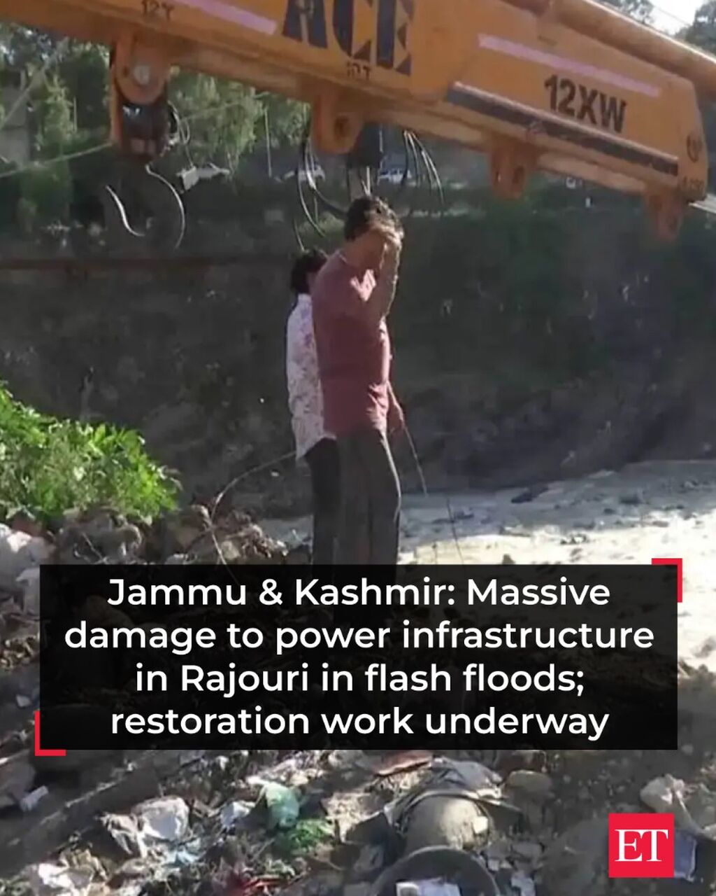 Jammu & Kashmir: Massive damage to power infrastructure in Rajouri in flash floods; restoration work underway