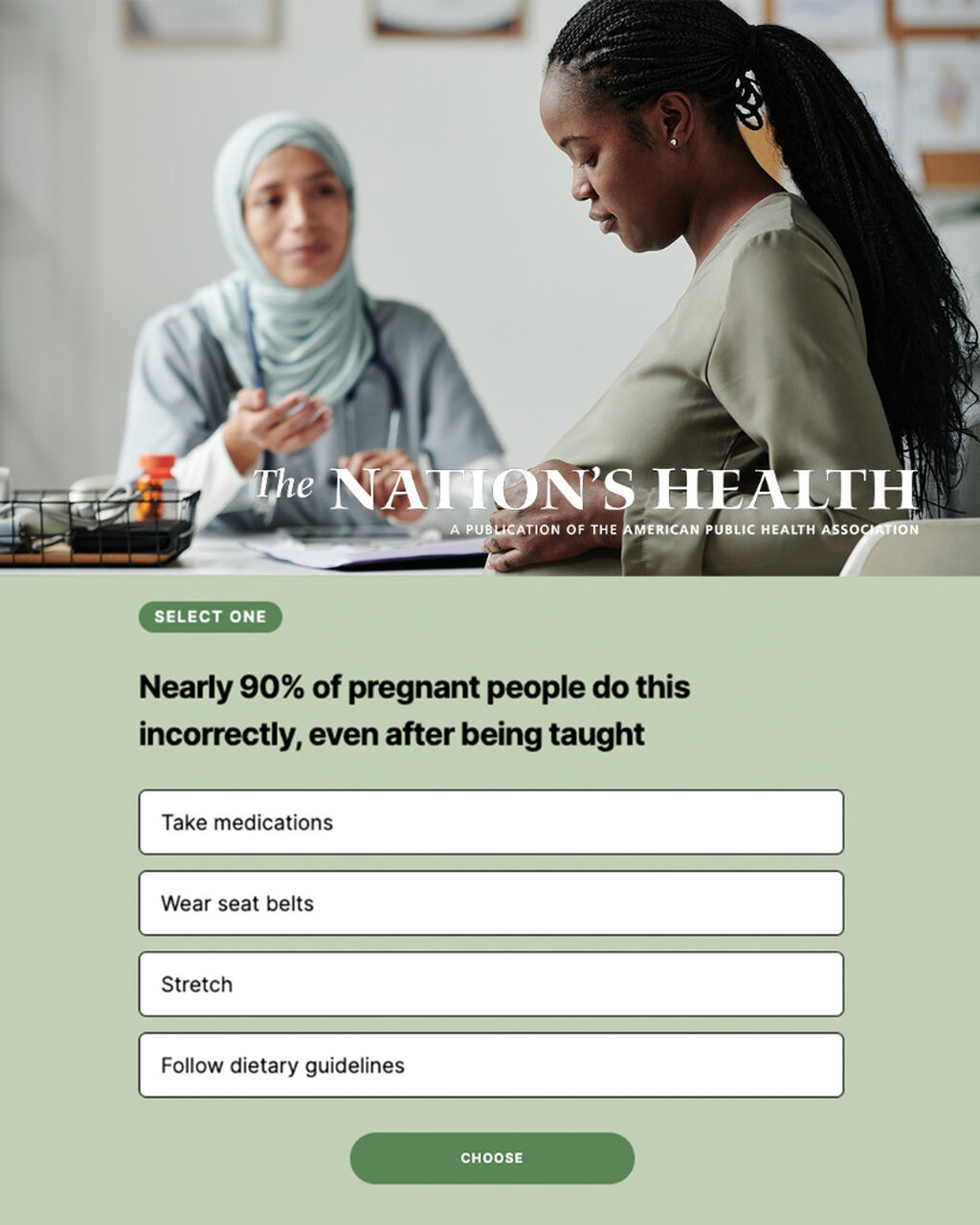 The Nation's Health Public Health News Quiz