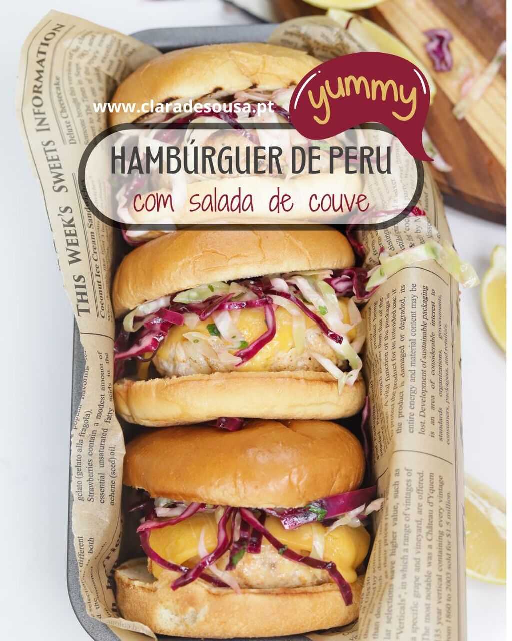 Hamburguer de peru com salada de couve