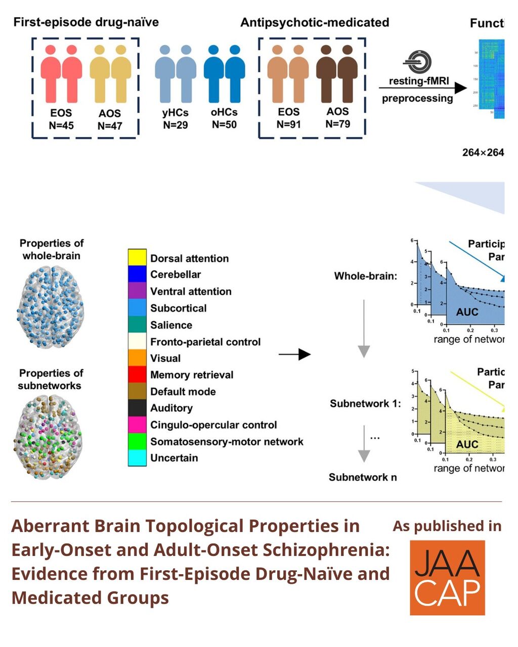 JAACAP AIP Aberrant Brain Topological Properties in Early-Onset and Adult-Onset Schizophrenia: Evidence from First-Episode Drug-Na&iuml;ve and Medicated Groups