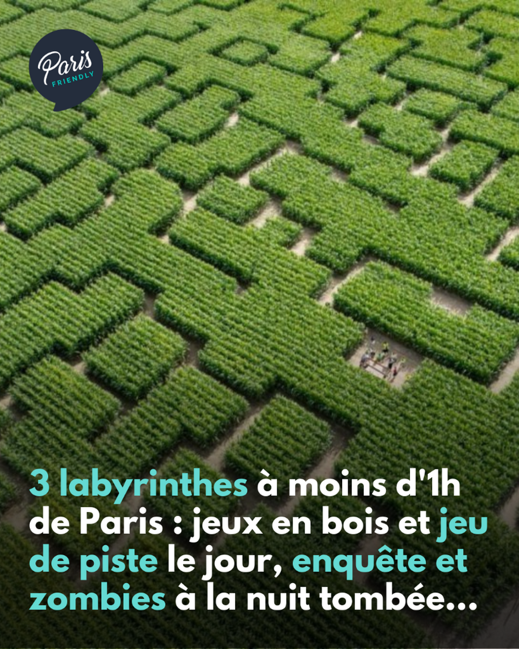 3 labyrinthes &agrave; moins d'1h de Paris : jeux en bois et jeu de piste le jour, enqu&ecirc;te et zombies &agrave; la nuit tomb&eacute;e...