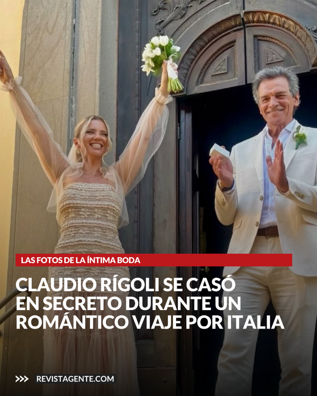 Claudio R&iacute;goli se cas&oacute; en secreto durante un rom&aacute;ntico viaje por Italia: las fotos de la &iacute;ntima boda