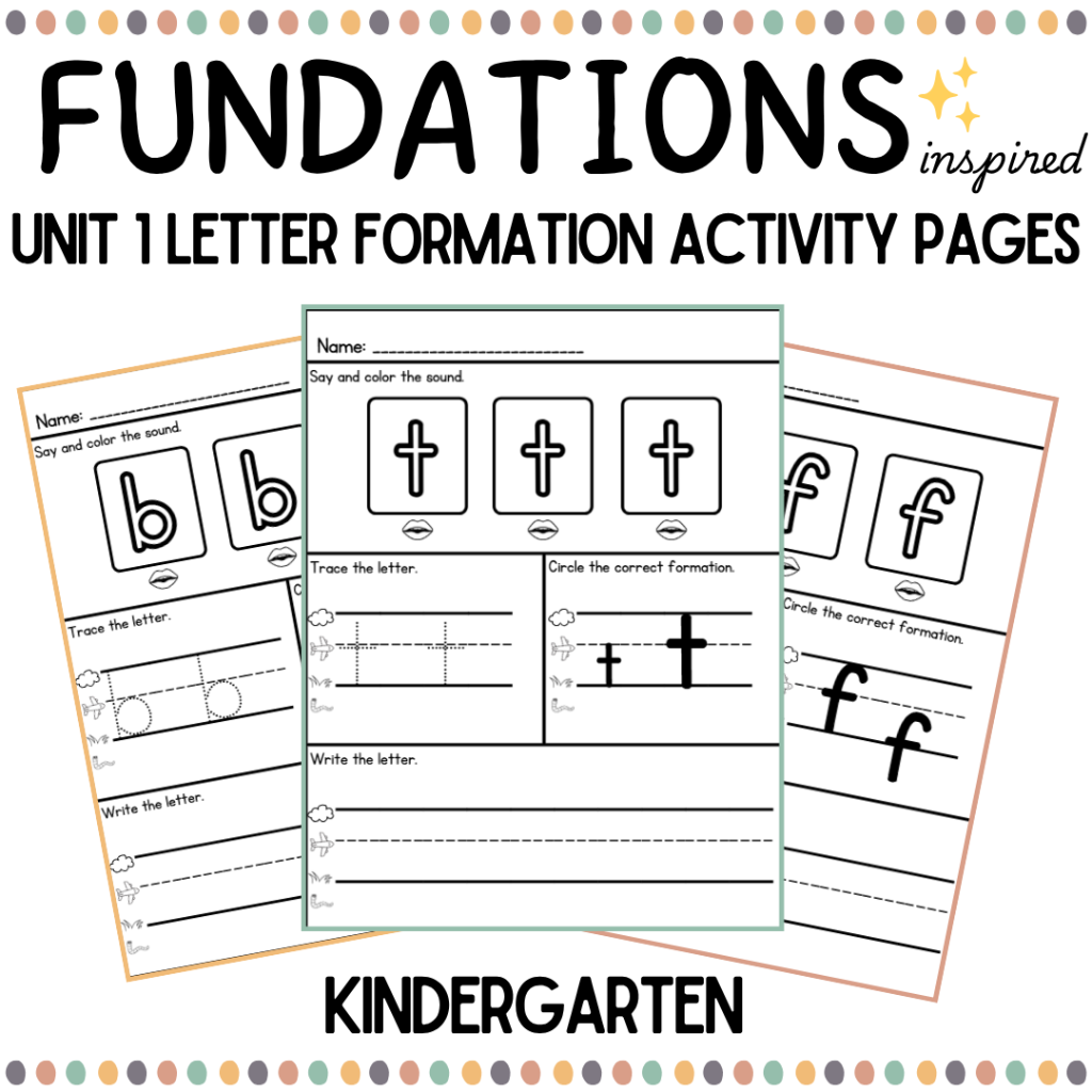 Kindergarten Letter Formation Activity Pages