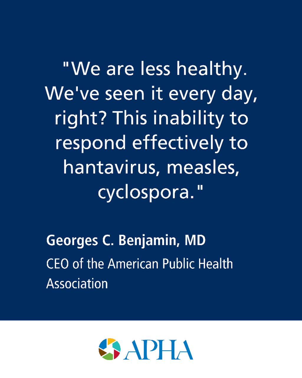 We Are Less Healthy.