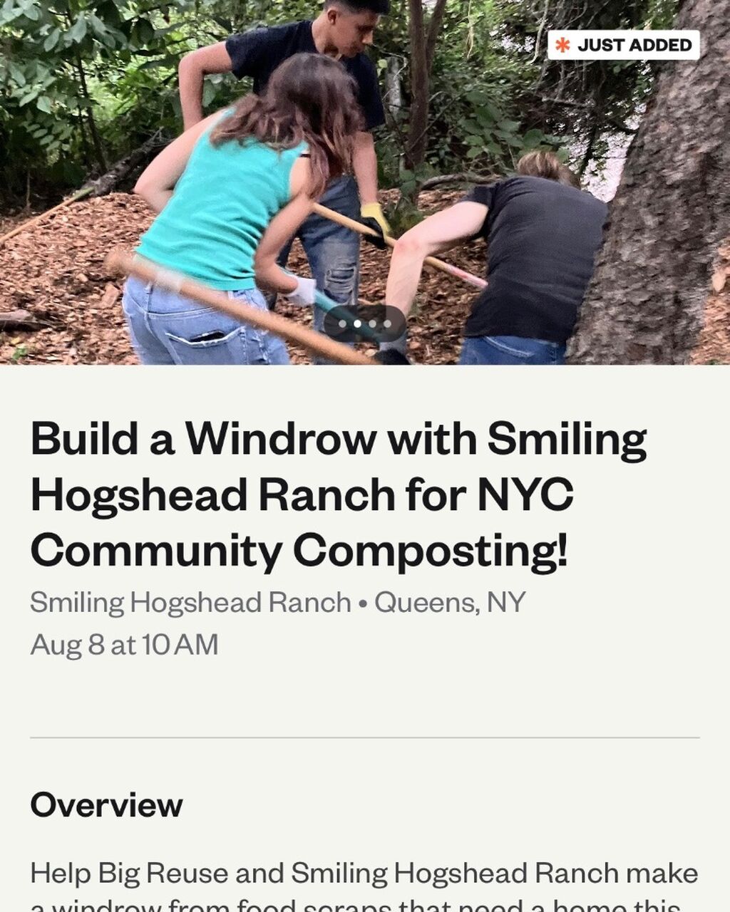 8/8, 10am - Compost Build (Smiling Hogshead Ranch, Queens)