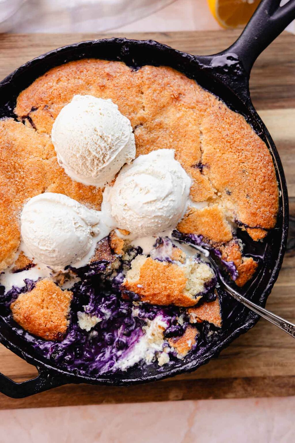 Blueberry Lemon Cream Cheese Cobbler