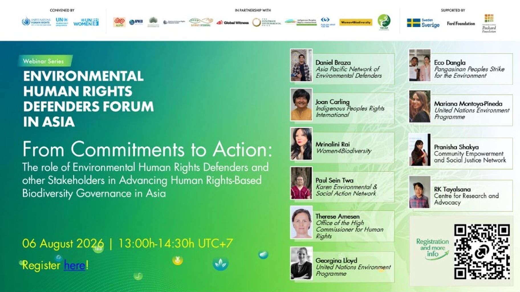 From Commitments to Action: The role of Environmental Human Rights Defenders and other Stakeholders in Advancing Human Rights-Based Biodiversity Governance in Asia