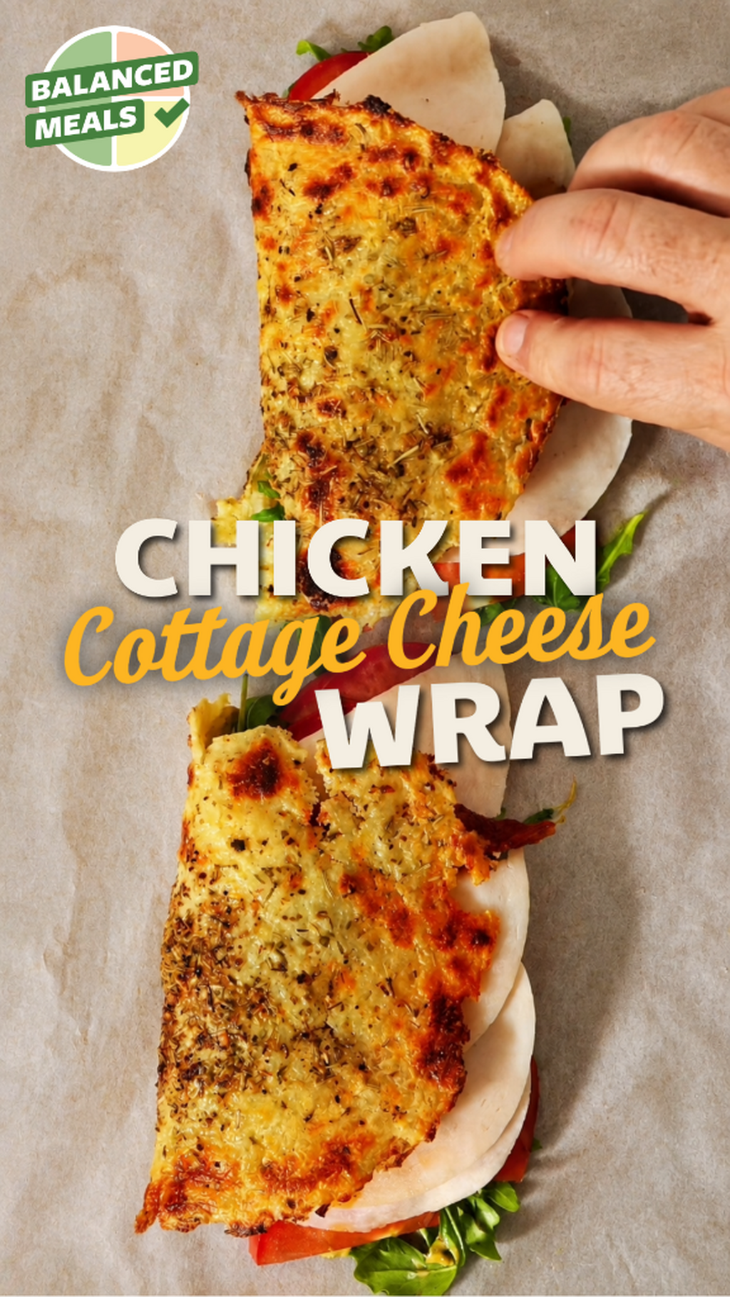 High-protein chicken wrap with zero tortilla