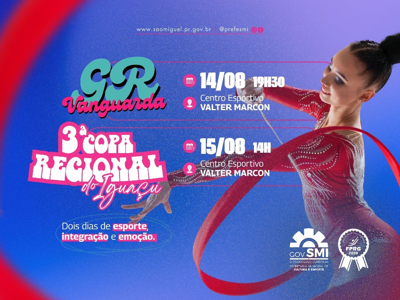Mostra Cultural e 3&ordf; Copa Regional do Igua&ccedil;u de Gin&aacute;stica R&iacute;tmica ser&atilde;o realizadas em S&atilde;o Miguel do Igua&ccedil;u