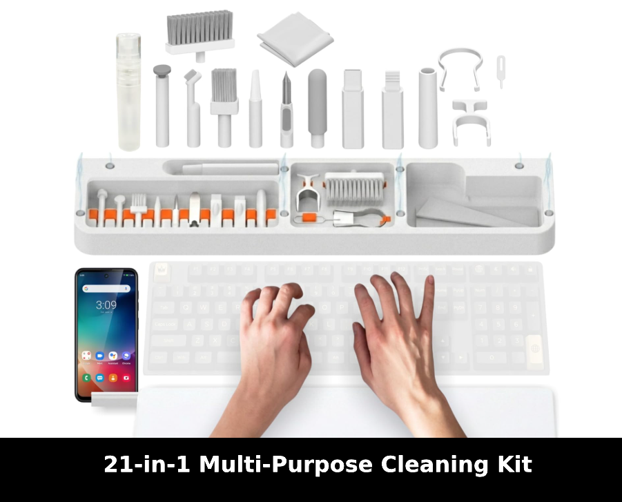 Dyazo Pro 21-in-1 Multi-Purpose Cleaning Kit with Wrist Rest for Laptop, Keyboard, Screen, PC, Monitors, Mobile, Camera & Earphones with Dust Removal (White) : Amazon.in: Electronics