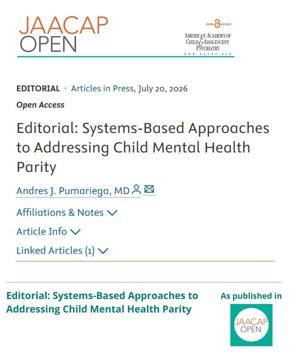 JO AIP Editorial: Systems-Based Approaches to Addressing Child Mental Health Parity