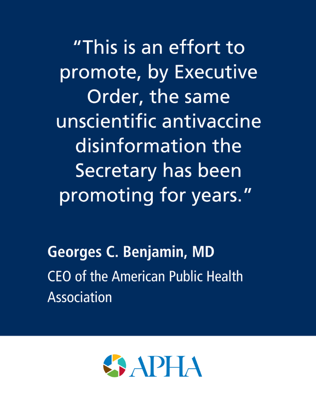 Executive Order Changing Childhood Vaccine Schedule