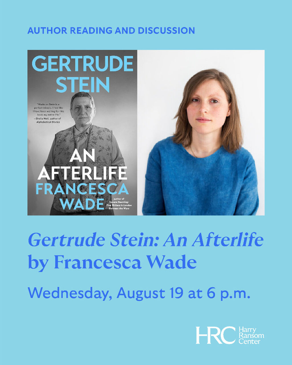 Author reading with Francesca Wade