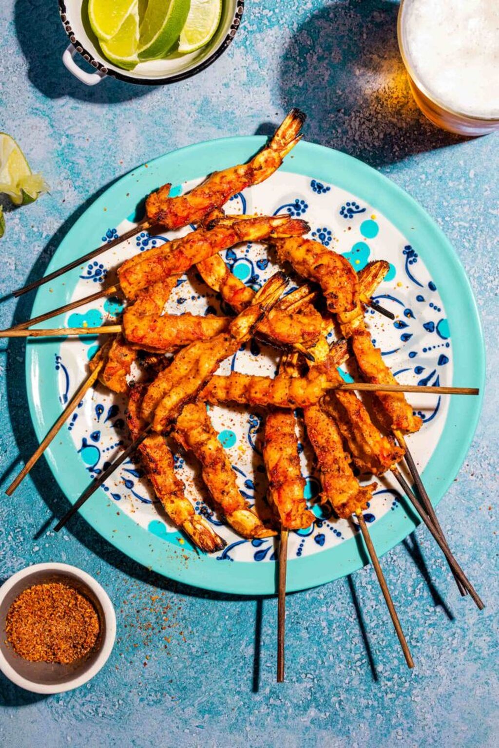 Brochettes de crevettes &agrave; la lime et aux &eacute;pices mexicaines