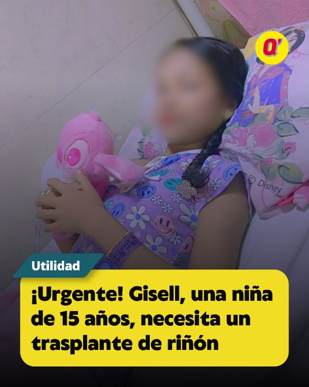 &iexcl;Urgente! Gisell, una ni&ntilde;a de 15 a&ntilde;os, necesita un trasplante de ri&ntilde;&oacute;n