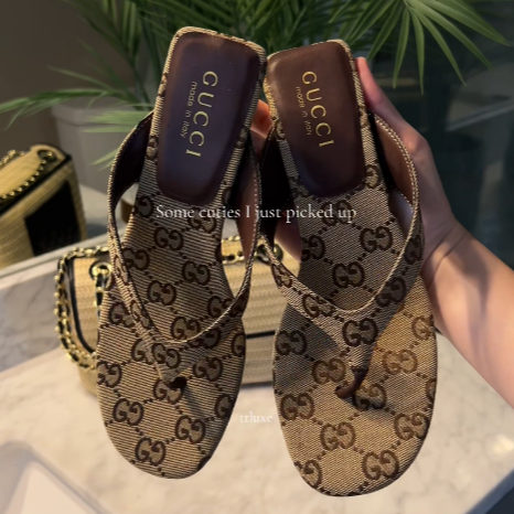 Gucci flip flop heels 