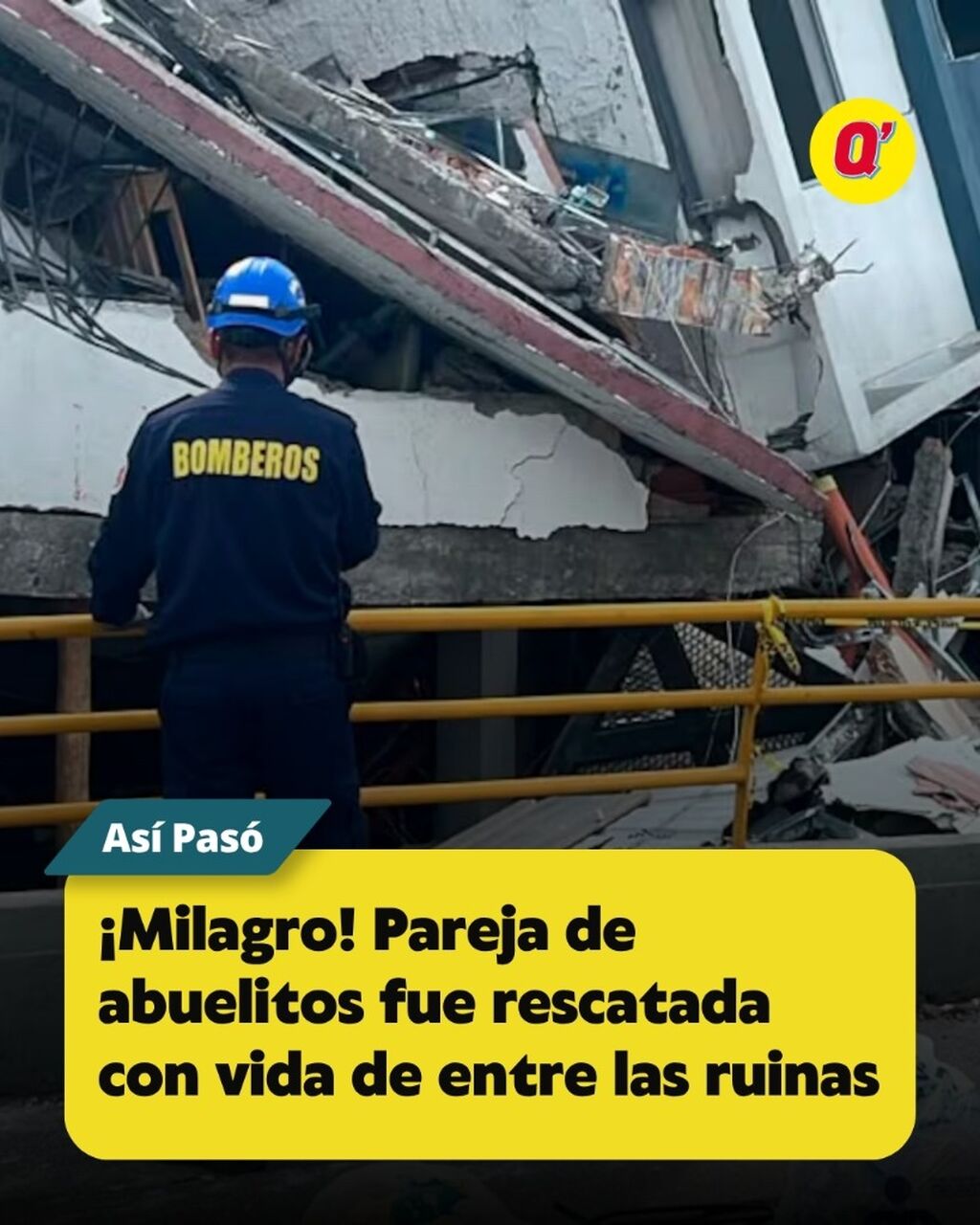 &iexcl;Milagro! Pareja de abuelitos fue rescatada con vida de entre las ruinas en Pereira