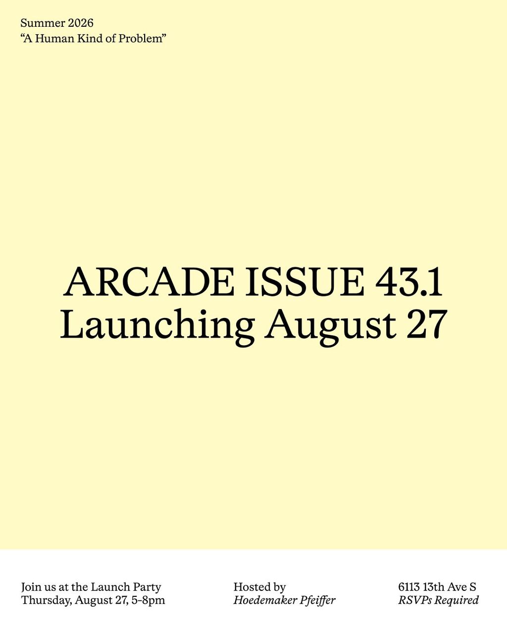 RSVP for 43.1 Launch Party