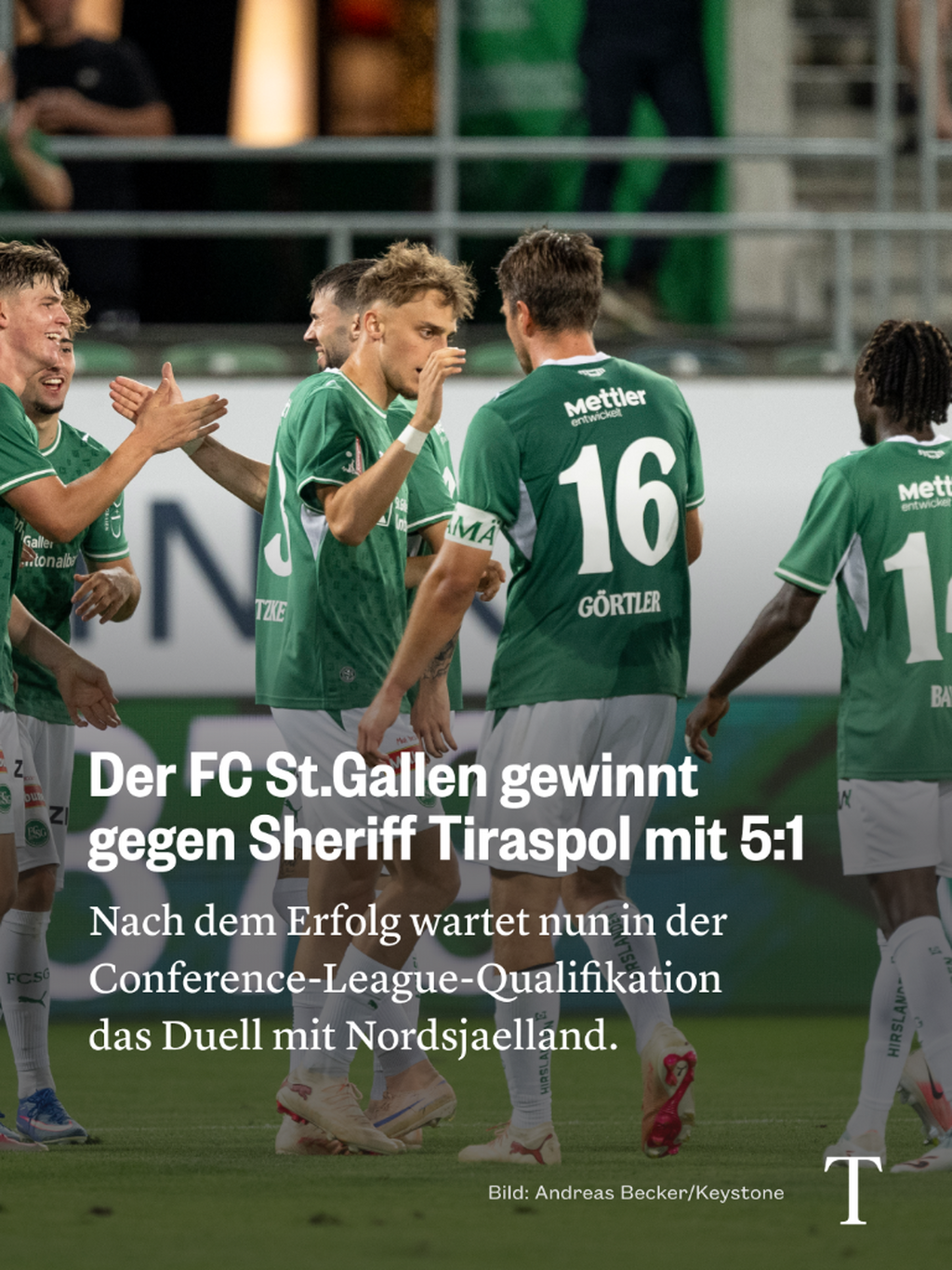 Der FC St.Gallen gewinnt gegen Sheriff Tiraspol mit 5:1