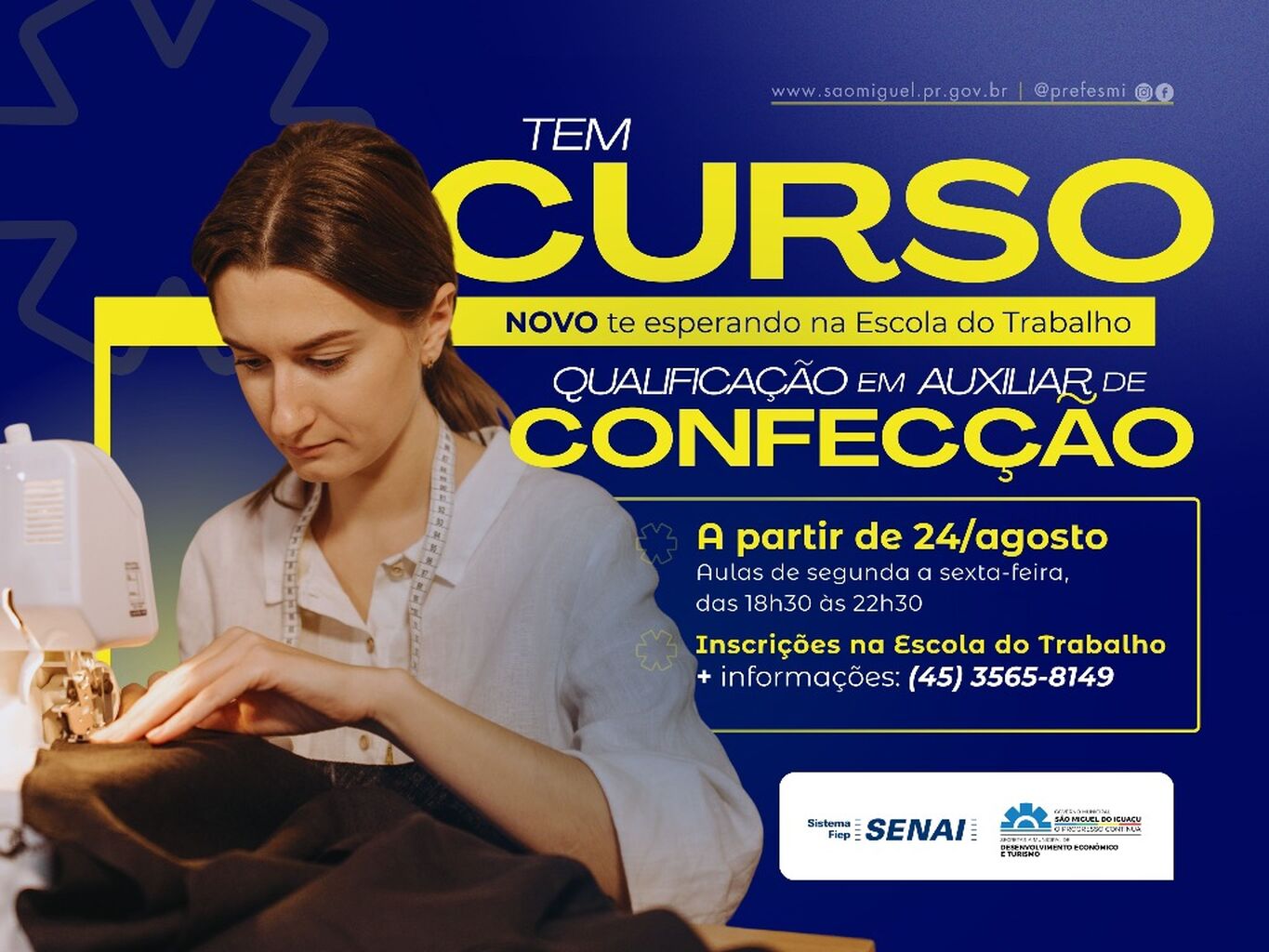 Abertas inscri&ccedil;&otilde;es para curso de Qualifica&ccedil;&atilde;o em Auxiliar de Confec&ccedil;&atilde;o na Escola do Trabalho