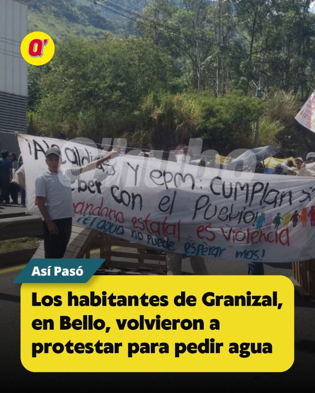 Los habitantes de Granizal volvieron a protestar para pedir agua