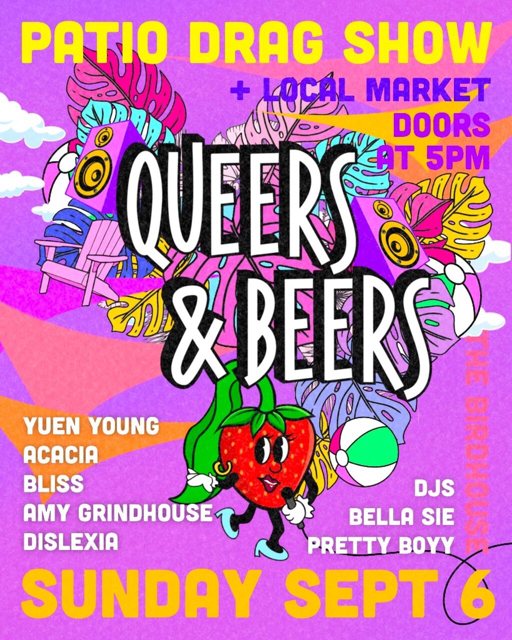 QUEERS & BEERS SUNDAY // PATIO PARTY + DRAG SHOW + MARKET