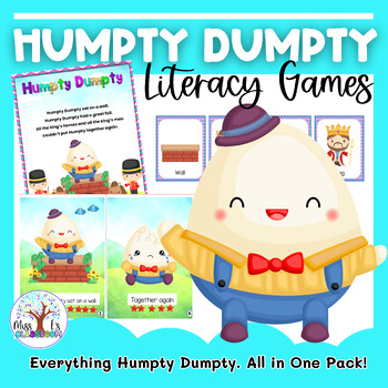 Humpty Dumpty Literacy activities: retell, games & Mini Book