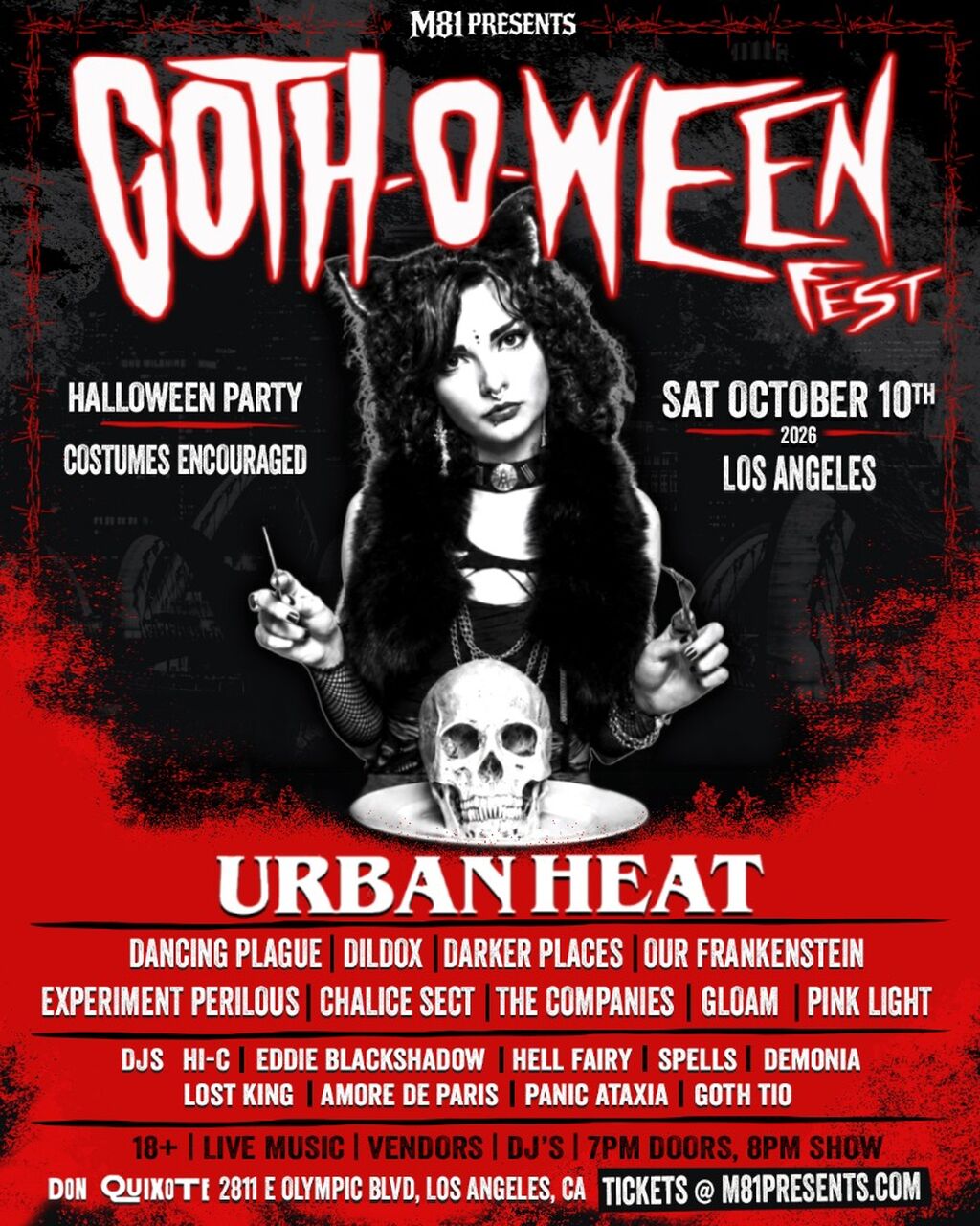 SAT - 10.10.26 - GOTH O WEEN FEST 2026- LOS ANGELES - 18+