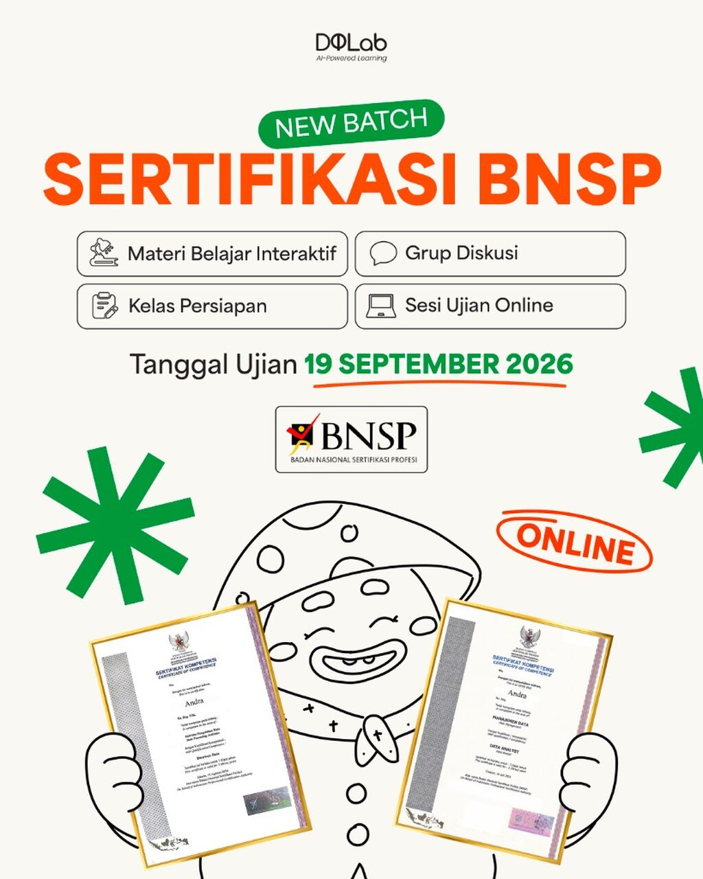 NEW BATCH: Ujian Sertifikasi BNSP Batch September!