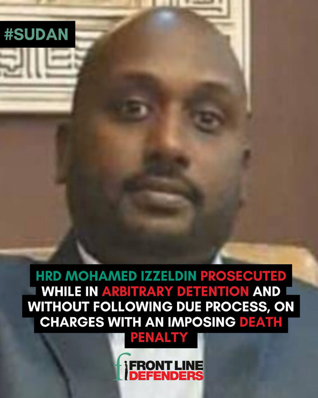 Mohamed Izzeldin prosecuted on charges carrying the death penalty after more than one year of arbitrary detention