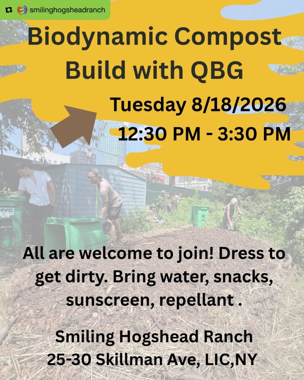 8/18, 12:30pm | Biodynamic Compost Workday (Smiling Hogshead Ranch)