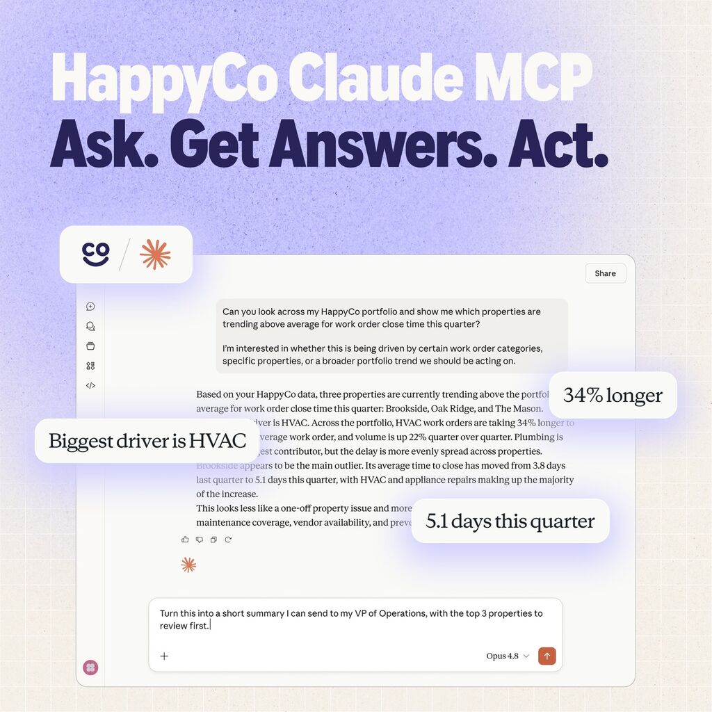 HappyCo MCP Connector: Ask. Get Answers. Act