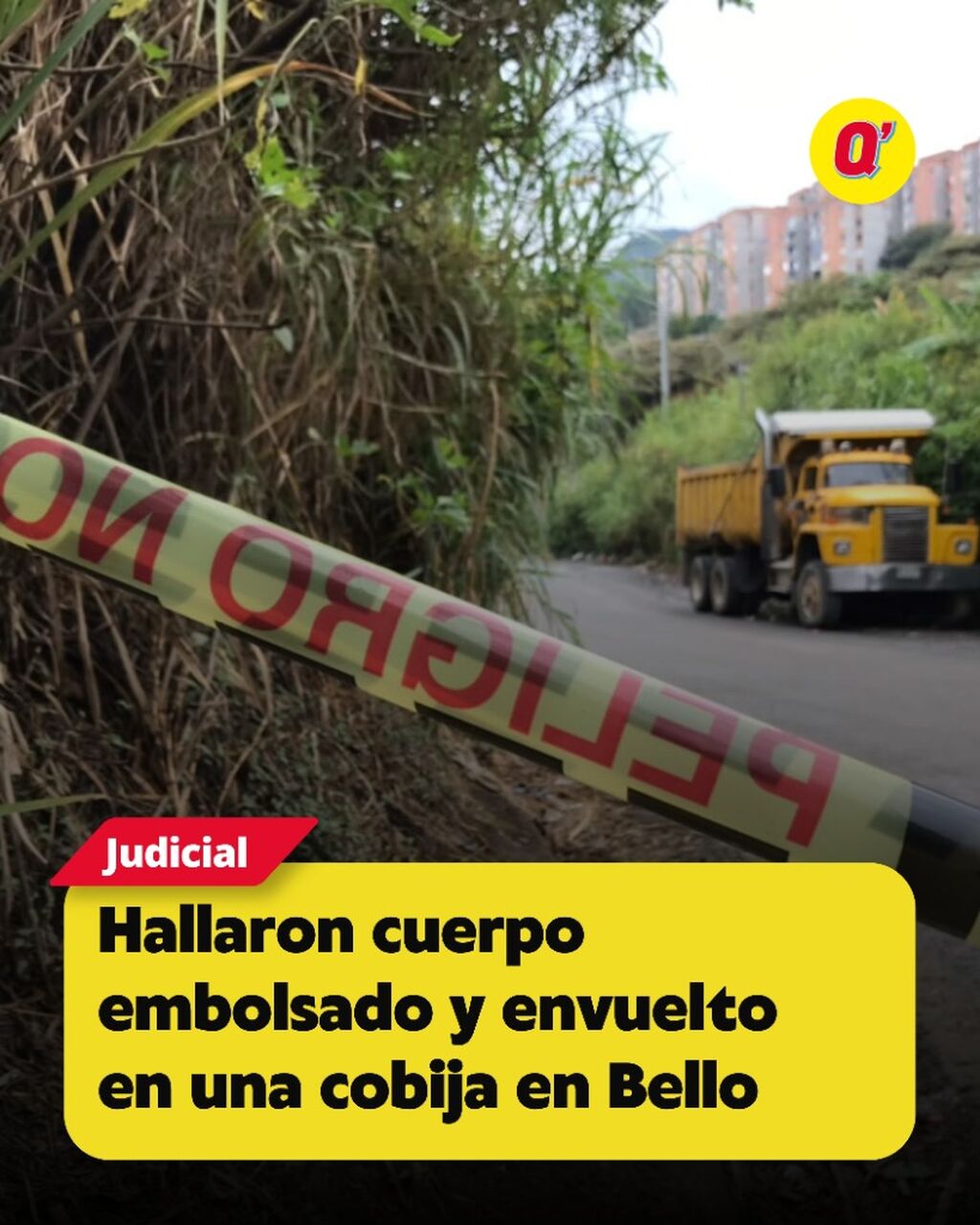 Hallaron cuerpo embolsado y envuelto en una cobija en Bello
