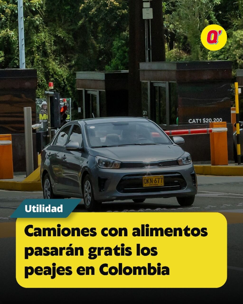 Camiones con alimentos pasar&aacute;n gratis los peajes en Colombia