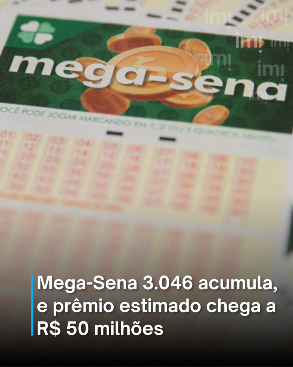Mega-Sena 3.046 acumula, e pr&ecirc;mio estimado chega a R$ 50 milh&otilde;es