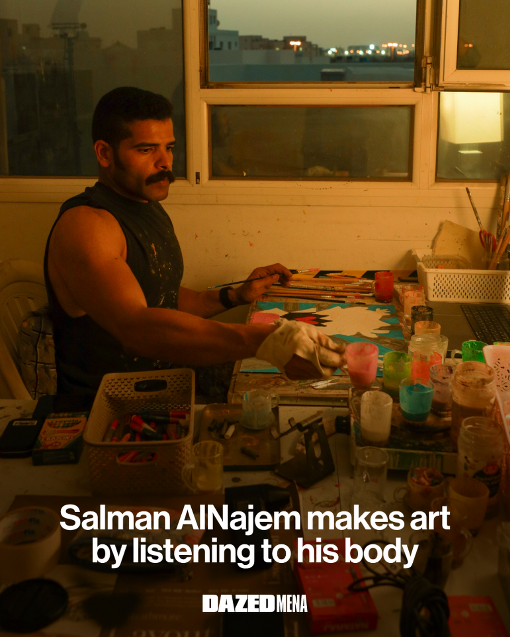 Salman AlNajem makes art by listening to his body