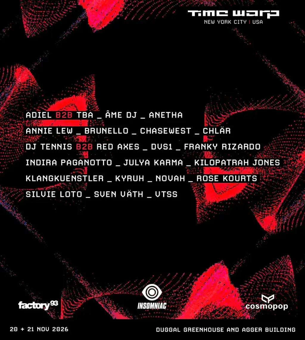 Time Warp New York City announces 2026 lineup with Klangkuenstler, Sven V&auml;th and more