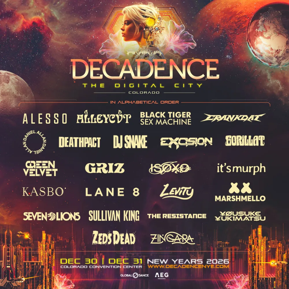 Decadence Colorado drops 2026 lineup with Excision, GRiZ, Lane 8, Marshmello and more