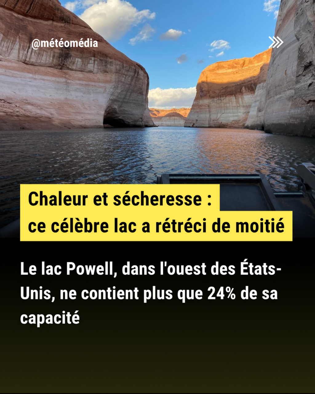 Chaleur et s&eacute;cheresse : ce c&eacute;l&egrave;bre lac a r&eacute;tr&eacute;ci de moiti&eacute;