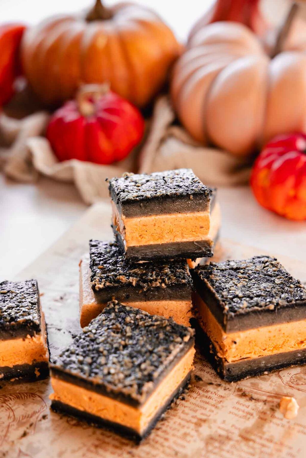 Black Sesame and Pumpkin Butter Mochi Ice Cream Sandwiches