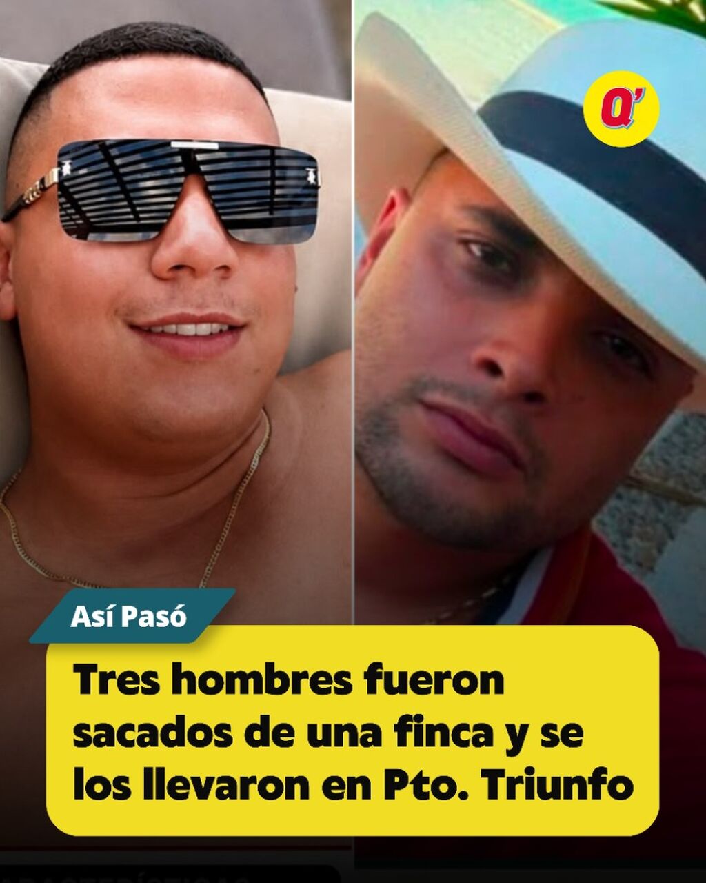 Tres hombres fueron sacados de una finca y se los llevaron en Puerto Triunfo