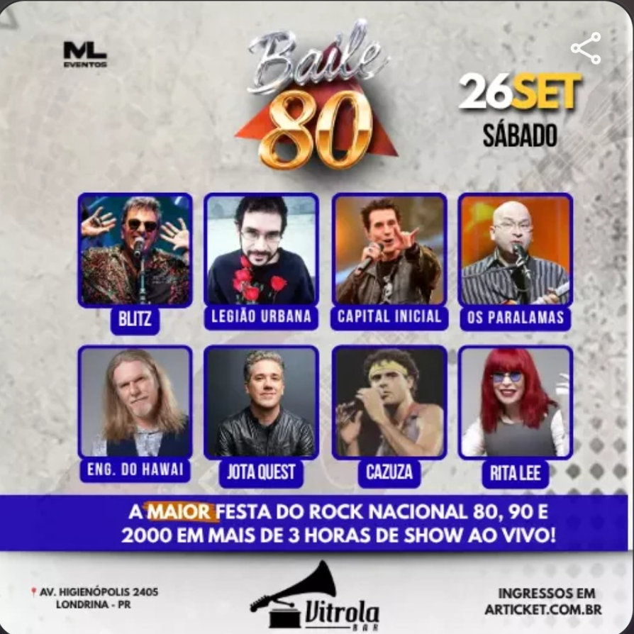 26/09 S&Aacute;BADO BAILE 80 EM LONDRINA