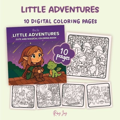 Little Adventures: Cute and Magical 10 coloring pages